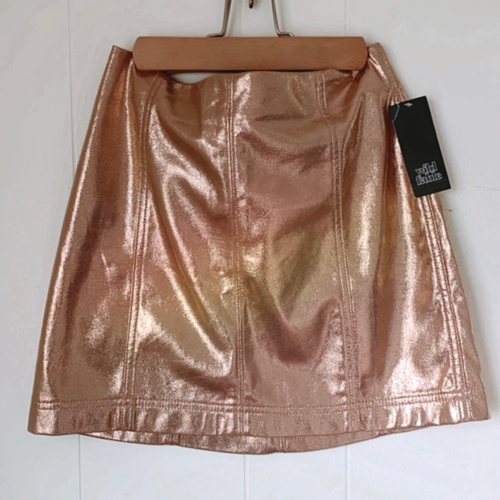 rose gold mini skirt